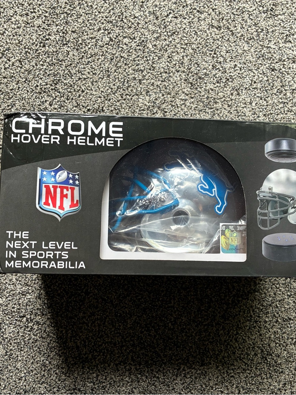 New in Box Pegasus Sports x NFL Detroit Lions Chrome Hover Helmet